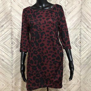 NWT kaylas armoir M burgundy knit animal